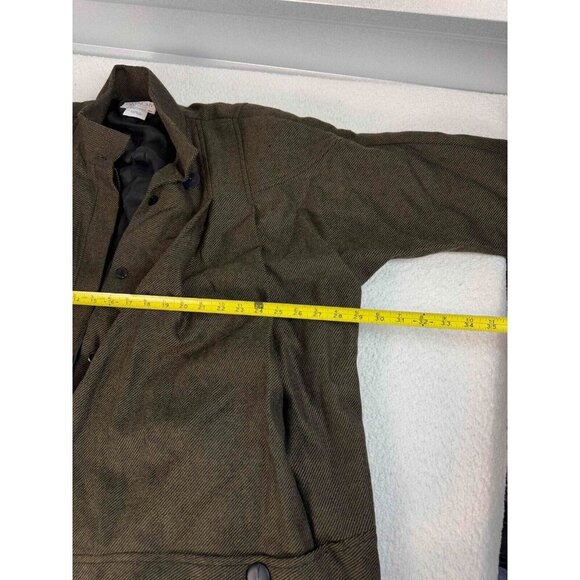 Givenchy En Plus Womens Shearing Wool‎ Button Relaxed Fit Olive Green Coat 16W - Picture 11 of 12